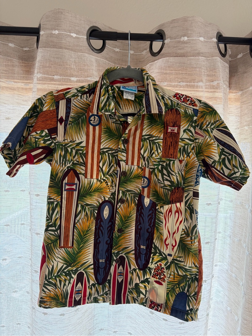 Tori Richard Boys Short-Sleeve Hawaiian Surf Print Shirt - Green Multi